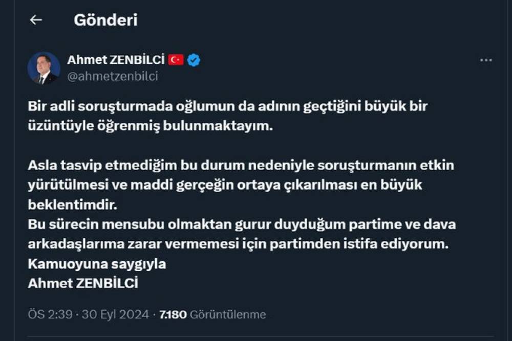 AK Parti'de şok istifa: Ahmet Zenbilci partisinden ayrıldı 